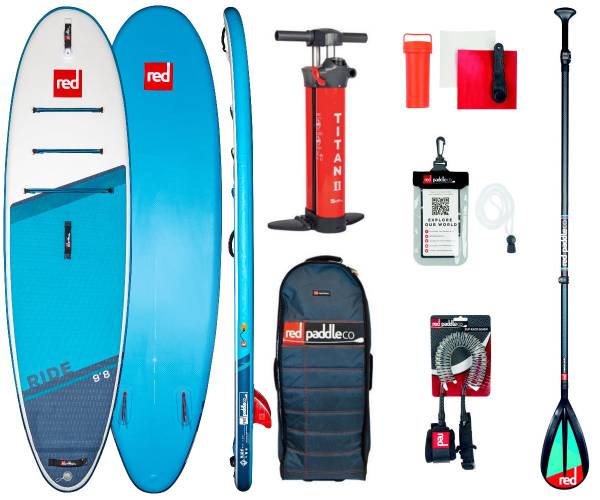 Red Paddle Co 9.8' RIDE MSL Set Stand Up Paddle Sup Board Carbon 50 Nylon Pad... von WassersportEuropa