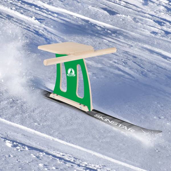 SkiBock XL Skirodel Komplett-Set Schlitten Ski Schnee Rodel Winter grün von WassersportEuropa