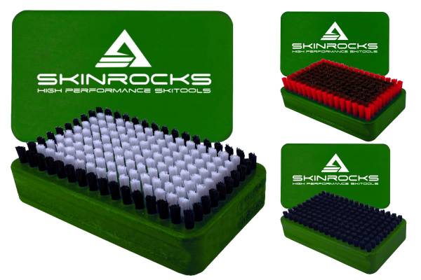 SkinRocks 3er Set Ski Belagsbürsten BaseBrush Nylon Rosshaar Kufper/Bronze von WassersportEuropa