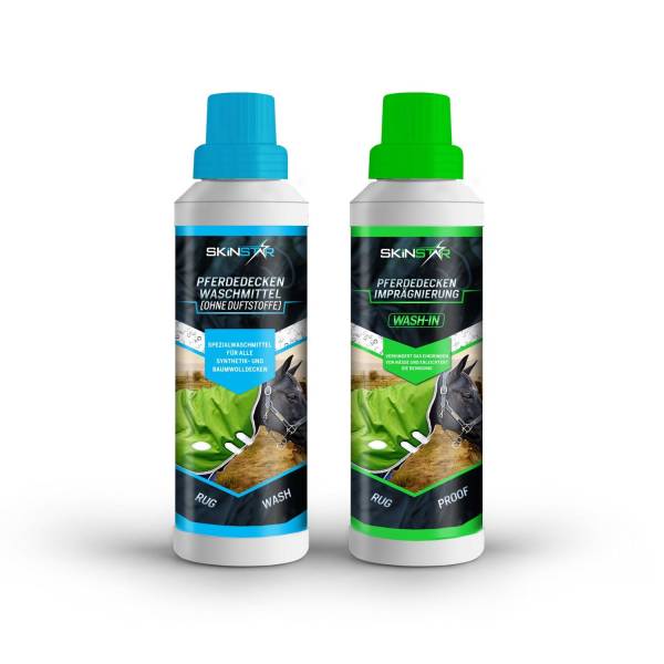 SkinStar Pferdedecken-Waschmittel ohne Duftstoffe + Wash-In Imprägnierung Dop... von WassersportEuropa