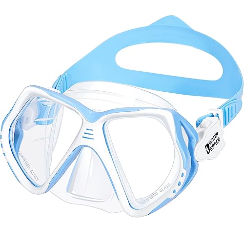 Water Space Taucherbrille Kinder, Schwimmbrille für Kinder Jungen Mädchen Jugend, Tauchmaske mit gehärtetes Glas Anti-Beschlag UV-Schutz Anti Shattered Kein Leck Verstellbares Silikonband von Water Space