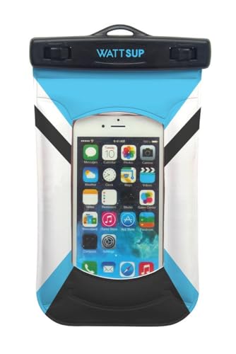 Wattsup Dry Bag Portable wasserdichte Tasche für Smartphone, Blau/Schwarz/Weiß, 20 x 15 x 1 cm von Wattsup
