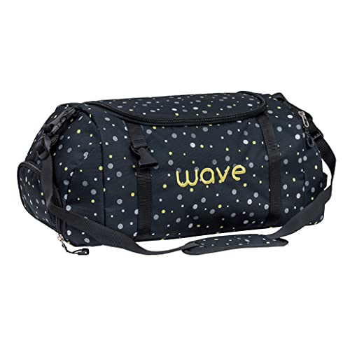 Wave Infinity 2-in-1 Sporttasche, Gym Tasche, Gym Duffle, Duffel Bag, Schwarz, Pink/für Mädchen, Unisex/ab der 5. Klasse, 23 Liter (2205/A Black and Yellow Dots) von Wave