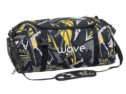 Wave Infinity 2-in-1 Sporttasche, Gym Tasche, Gym Duffle, Duffel Bag, Schwarz, Pink/für Mädchen, Unisex/ab der 5. Klasse, 23 Liter (2205/A Yellow Graffiti) von Wave