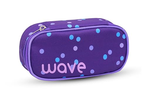 Wave "Infinity Schlamperbox, Federmäppchen, Schlampermäppchen, Faulenzer Box, Federmappe, Stifte Etui/Neon Grün, Blau/Jungen, Unisex (335-79 Purple Dots) von Wave