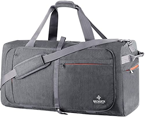 Waynorth 115L Faltbare Reisetaschen Leichte Sporttasche mit Schuhfach für Weekender Reisen Herren Damen von Waynorth
