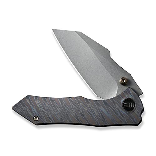 WE Knife High-fin 22005-4 Frame Lock Flamed Tiger Stripe Titanium Pocket Knives von We Knife Co Ltd