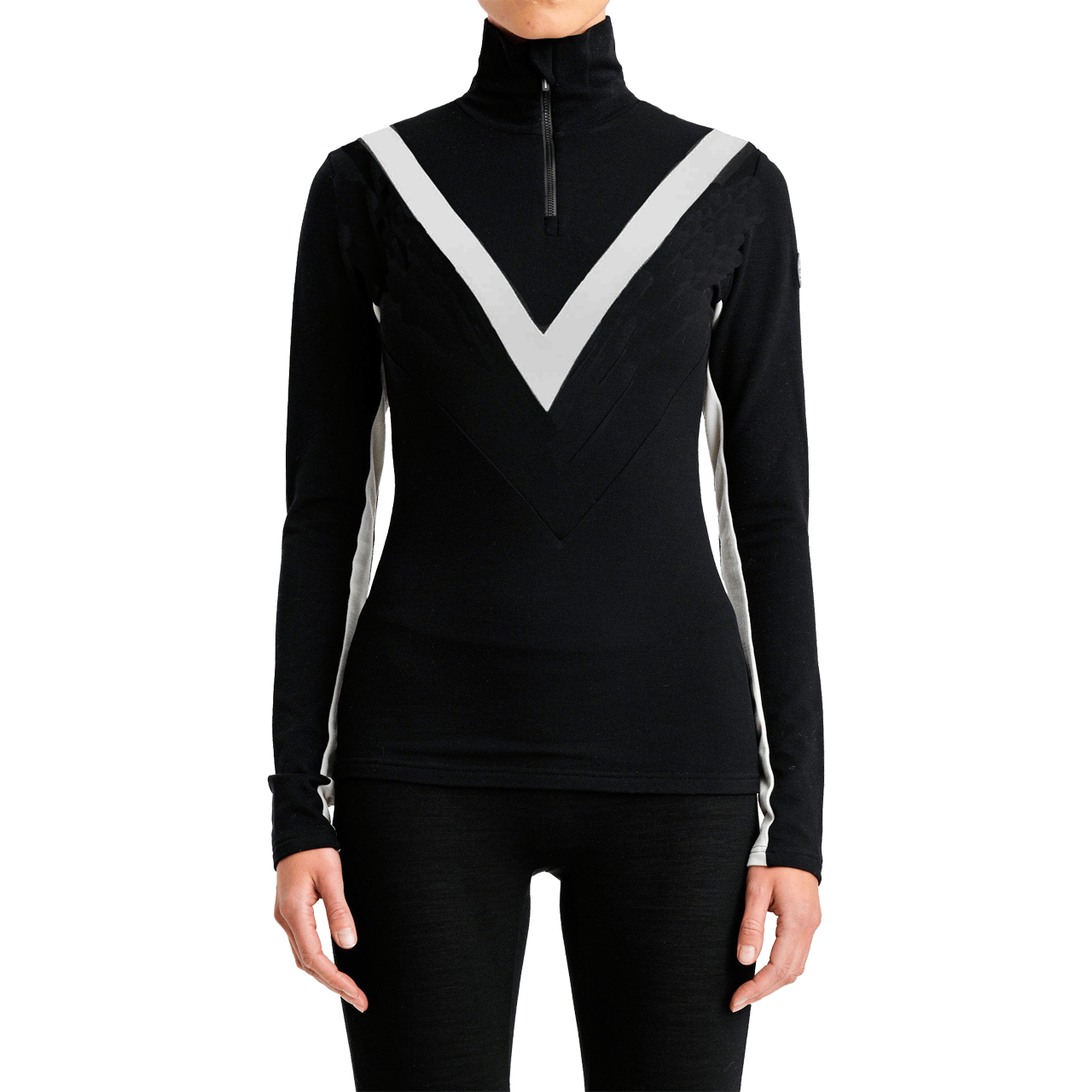 We Norwegians Damen Skishirt Merino VOSS CHEVRON black von We Norwegians