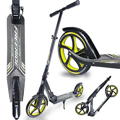WeLLIFE Scooter Freeride RGX – Große Räder 200 mm mit Federung vorne, Schubscooter für Erwachsene und Kinder, zusammenklappbarer City Scooter von WeLLIFE