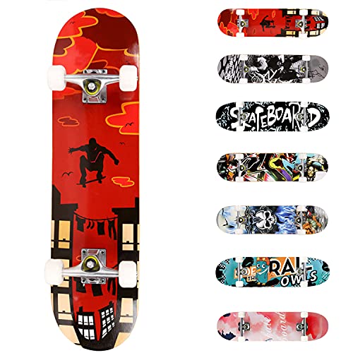 WeSkate 3108-1, Unisex-Skateboard für Erwachsene, Rot (Rot), Einheitsgröße von WeSkate