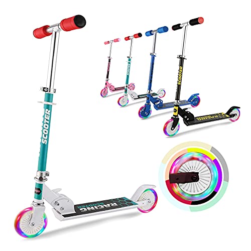 WeSkate Roller Kinder Scooter für Kinder Tretroller Faltbar mit LED Big Wheel und 3 Sekunden Faltsymstem Kugellager ABEC 7 für Kinder ab 3-12 Jahre von WeSkate