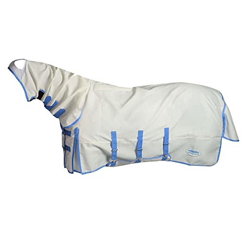 Weatherbeeta Sweet Itch Shield Combo Neck Fly Rug 6ft9 White Blue von Weatherbeeta