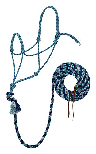 Silvertip Weaver Leder Nr. 95 Seilhalfter mit 30,5 cm Leine, Grau/Königsblau/Marineblau/Türkis, Durchschnittlich, 35-9525-T33 von Weaver Leather