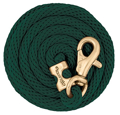 Weaver Führleine Poly Leder Seil mit Messing vergoldet Bull Trigger, Snap, navy/schwarz/hellbraun, 5/20,3 cm X 10 ', hunter green, 5/8" x 10' von Weaver Leather