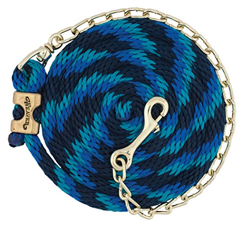 Weaver Führleine Poly Leder Seil mit Messing vergoldet Drehgelenk Kette, Marineblau/Blau/Türkis, 5/20,3 cm X 8 '15,2 cm, Navy/Blue/Turquoise von Weaver Leather