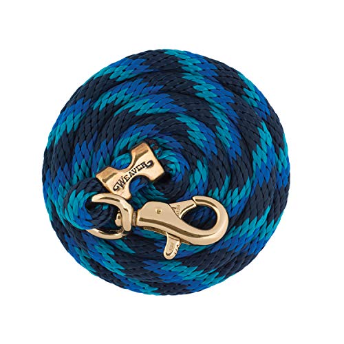 Weaver Leather Unisex-Erwachsene Poly Leine mit vermessingtem Bull-Trigger, Führstrick, Marineblau/Blau/Türkis, 10-feet von Weaver Leather