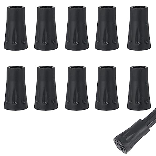 WeddHuis 10 Stück Nordic Walking Pads, Walking Stöcke Walking Pads Asphalt Gummipuffer Für Alle Gängigen Nordic Walking Stöcke Trekkingstöcke Gummipuffer Mit Einen Durchmesser Von 11mm von WeddHuis