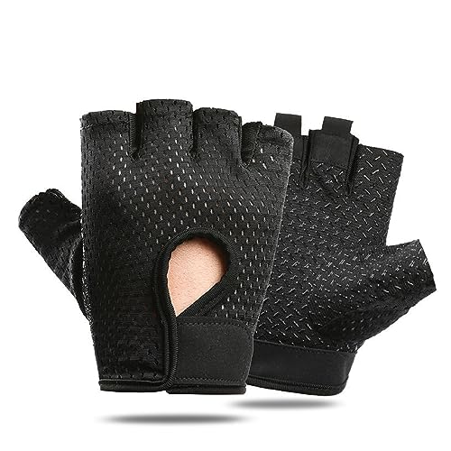 WeddHuis Fitness Handschuhe, Atmungsaktive Trainingshandschuhe mit Mikrofasergewebe und Rutschfestem Silikon, Gym Handschuhe für Damen und Herren von WeddHuis