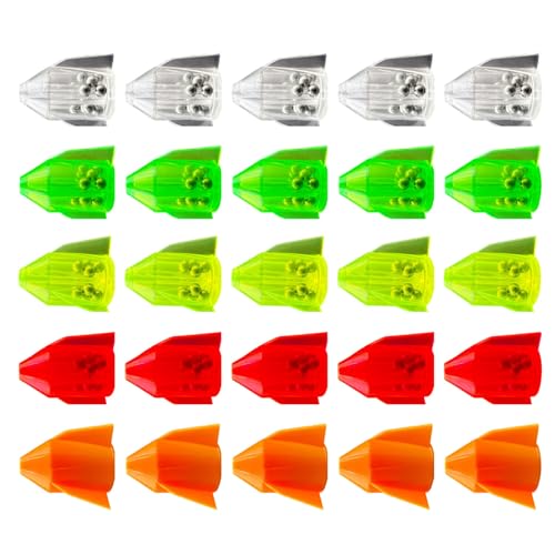 25 PCs Wels Köder Köder Wels Rasseln aufgeladene Design Wels Rasseln Plastikfischköder Tragbare Fischereiperlen Multifunktionale Angelglocken (klar, grün, gelb, rot, orange) von Wedhapy