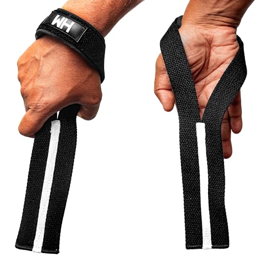 Weightlifting House Wrist Straps for Olympic Weight Lifting, Snatch, Pulls and Deadlifts. Neoprene Padding for Extra Comfort (Black) von Weightlifting House