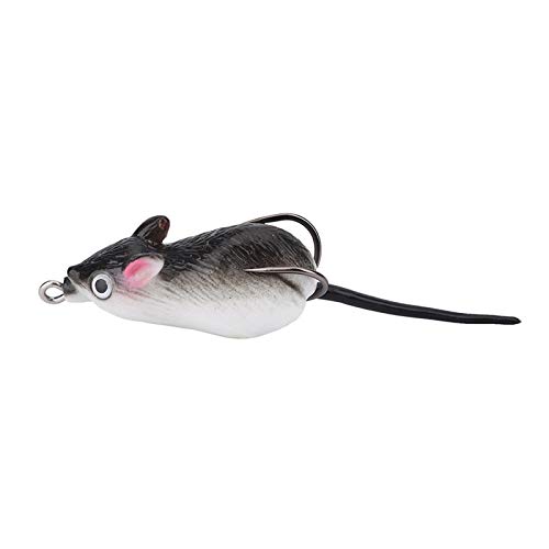 Realistische Mäuse-Kieselgel-Angelköder, Topwater-Köder Zum Fangen von Fischen für Outdoor-Aktivitäten (Dunkelgrau) von Weikeya