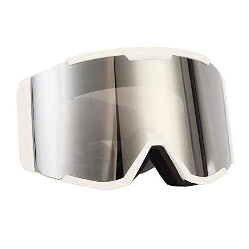 Weikeya Skibrille, Verstellbare TPU-Antibeschlagbrille mit Aufbewahrungstasche für Schneemobil (Silberne Gläser) von Weikeya