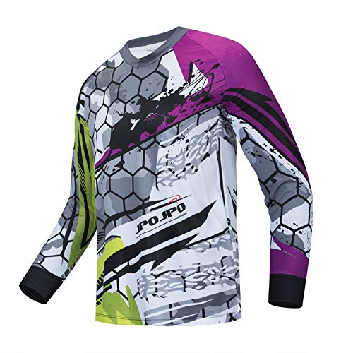 Radtrikot Herren Mountainbike Motocross Trikot Langarm MTB T-Shirt Downhill Tops Sport Rennbluse lila L. von Weimostar