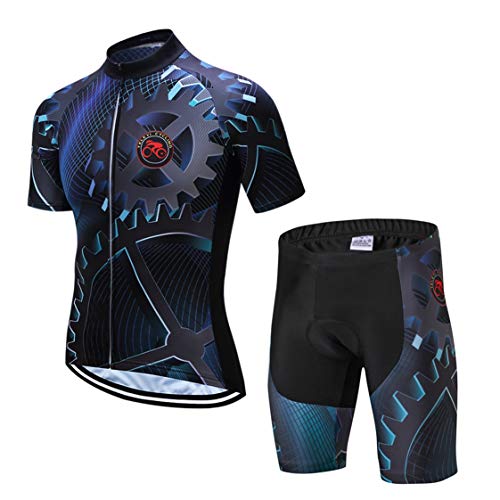 Weimostar Sportswear Radfahren Jersey Shorts Sets Bike Kleidung Fahrrad top Bottom Männer MTB Jersey Anzüge Atmungs schwarz blau Sommer Größe XL von Weimostar