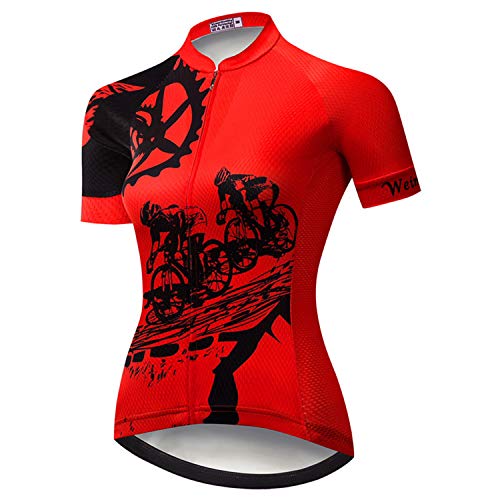 weimostar Radfahren Jersey Frauen Kurzarm Fahrrad Shirts Team Fahrradjacke Mountainbike Kleidung Enge Tops von Weimostar