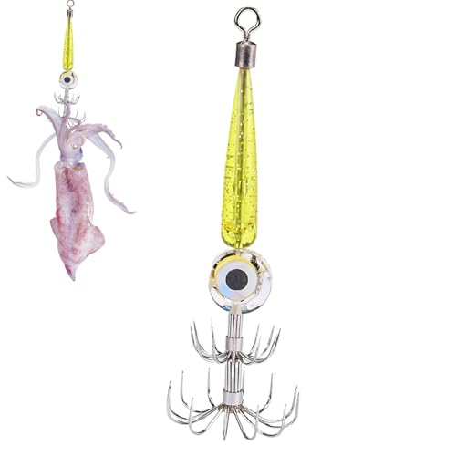 2 Stück Luminous Squid Jig Hooks LED Angelköder Octopus Lures Bait Unterwasserlampe Kunstköder Angelköder Leuchtender oktopuss Köder Leuchtet Im Dunkeln Angelhaken Spinnerbait Für Salzwasser von Weldphur