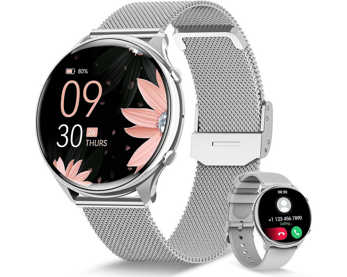 Welikera Smartwatch, Bluetooth-Anruf Gesundheitserfassung Schrittzähler Smartwatch von Welikera