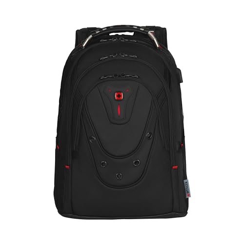 WENGER Ibex Ballistic Deluxe Laptop-Rucksack, Notebook 14 bis 16 Zoll, Tablet bis 10 Zoll, 26 l, Damen Herren, Business Uni Schule Reisen, Schwarz, 606493 von WENGER