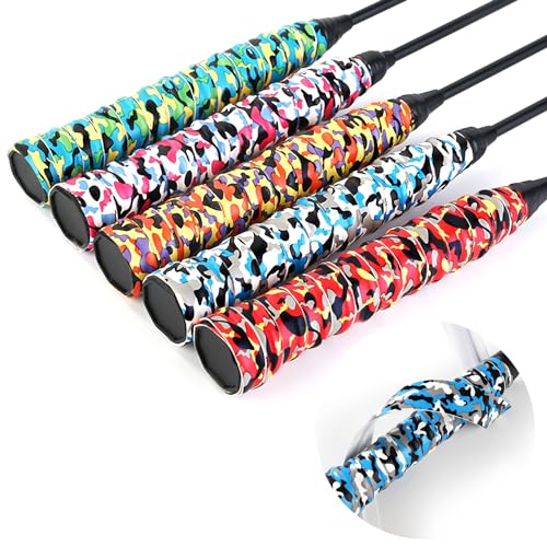 5 Stück Griffband Tennisschläger, Griffbänder für Badminton, Federballschläger, Tennis und Squash (5 Farben) von Weniubit