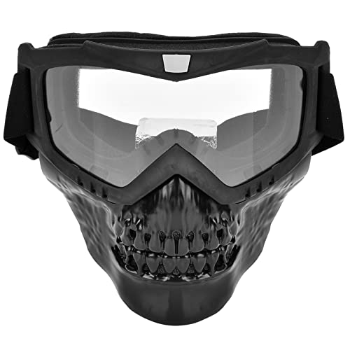 Weojeviy Unisex Outdoor Skull Motorradhelm Brille Gesichtsmaske Motorrad Racing Brille Sport Sonnenbrille für Männer Frauen(Transparent) von Weojeviy