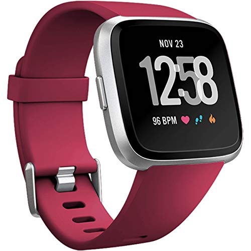 Wepro Armbänder, kompatibel mit Fitbit Versa Smartwatch, für Damen, Herren, mehrfarbig, weinrot, Large 7.2"-8.7" von Wepro