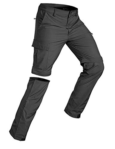 Wespornow Herren Zip-Off-Wanderhose-Abnehmbar-Trekkinghose, Atmungsaktiv Outdoorhose Arbeit Hosen Schnell Trockend Sommer Funktionshose mit 5 Taschen (Dark Grau, XL) von Wespornow