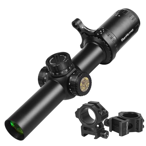 WestHunter Optics HD 1.2-6x24 IR FFP Compact Riflescope, 30mm Tube First Focal Plane Tactical Shooting Scope with Illuminated 1/2 MOA Reticle | Picatinny Shooting Kit B von WestHunter