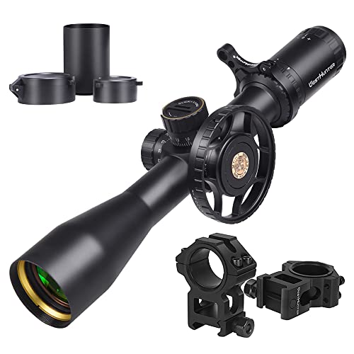 WestHunter Optics HD 4-16x44 FFP Scope, 30mm Tube First Focal Plane Tactical Wide Field of View Precision 1/10 MIL Riflescope | Reticle-B, Picatinny Shooting Kit B von WestHunter