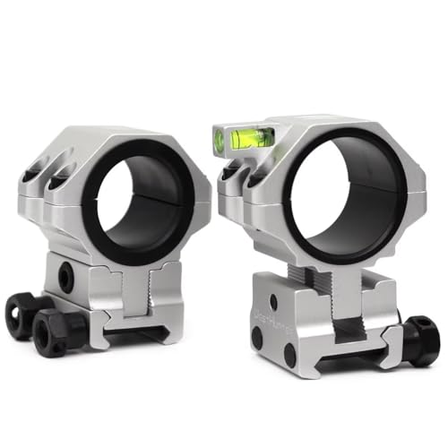 WestHunter Optics Precision Picatinny Scope Rings, 34 mm Tube Adjustable Height Scope Mount with Bubble Level, 30 mm & 25.4 Adapter | Silver von WestHunter