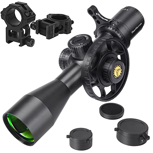 WestHunter Optics WHT 3-12X44 SFIR FFP Compact Scope, 1/10 Mil First Focal Plane Red Illumination Etched Glass Reticle, 30mm Tube Tactical Precision Scope Sight, with Picatinny Rings von WestHunter