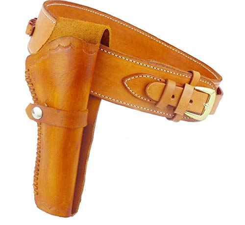 Gürtel + Holster Westernholster mit Patronenschlaufen Rindsleder Hellbraun (36) von Western Ranch