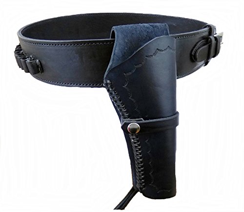 Gürtel + Holster Westernholster mit Patronenschlaufen Rindsleder schwarz (42) von Western Ranch