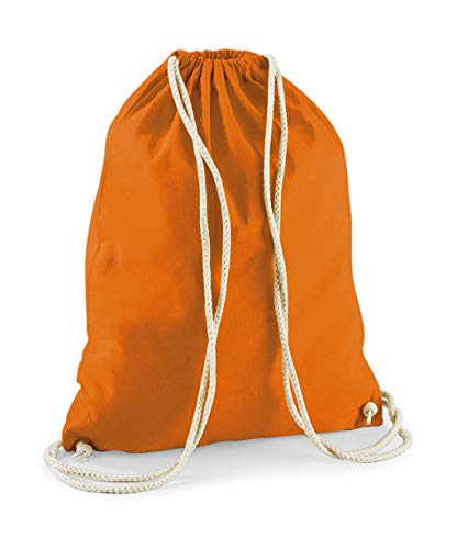 Turnbeutel unbedruckt aus Baumwolle 12 Farben verfügbar Sportbeutel (orange) von Westford Mill
