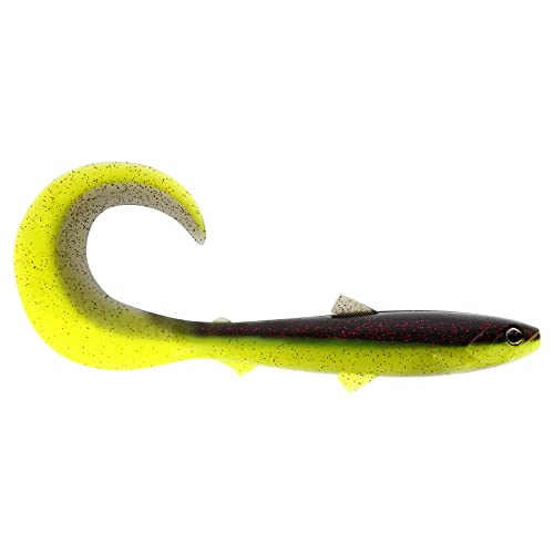 Westin BullTeez Curltail 14cm 15g - 2 Gummiköder, Farbe:Black/Chartreuse von Westin