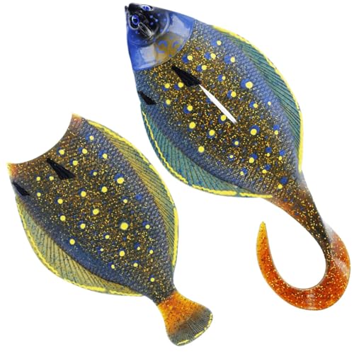 Westin Flat Matt Jig, Plattfischimitat als Jig in Zwei Größe von 8,5cm (28g) und 13cm (85g), Vier fängige Farben (Peacock Flounder, 28g) von Westin