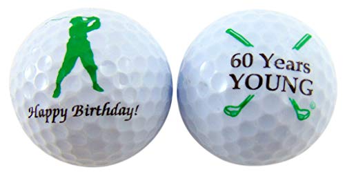 Golfball-Geschenkpackung zum 60. Geburtstag, Sixty Years Young, 2 Stück von Westmon Works