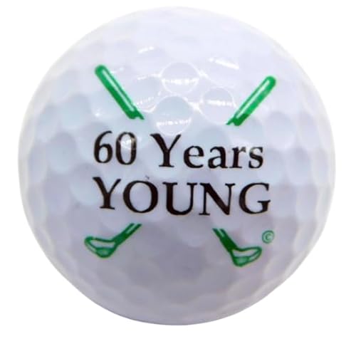 Westmon Works Golfball zum 60. Geburtstag "Sixty Years Young", Geschenk für Väter oder Golf-Fans von Westmon Works