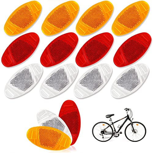 Reflektoren Fahrrad, 15 Stück Speichenreflektoren Fahrrad, Katzenaugen Reflektor Fahrrad mit Starker Reflektionsfunktion & Sichtbarkeit Sicheres für Rennrad Sicherheit(Gelb, Rot und Weiß) von Weysoo