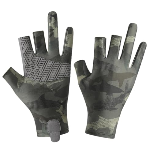 Wezalget UV-Handschuhe zum Kajakfahren, Sommer-Outdoor-Angelhandschuhe,UPF50+ verschleißfeste Angelhandschuhe | Atmungsaktiver Komfort-Anti-Rutsch-Griff für Ruder- und Angelzubehör von Wezalget