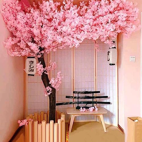 WgGUIF Artificial Cherry Blossom Tree, Cherry Blossom Tree Decor Indoor Outdoor Home Office Party Wedding a-1x0.6m/3.2x1.9ft von WgGUIF